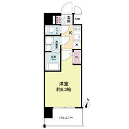 JR大阪環状線 野田駅 徒歩10分の賃貸マンション 3階1Kの間取り