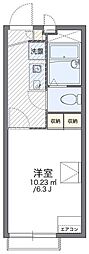 レオパレス若竹 2階1Kの間取り
