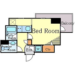 メインステージ松濤 3階1Kの間取り