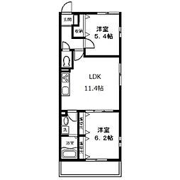 LasaisonKirara 2LDKの間取図画像