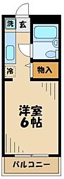 ルミニコスモス 1Kの間取図画像