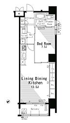 パークアクシス八丁堀 1LDKの間取図画像