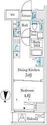 クラリティア板橋本町 1DKの間取図画像