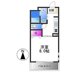 CastleCourt 1Kの間取図画像