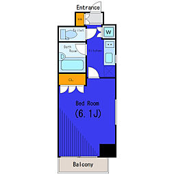 東急池上線 蓮沼駅 徒歩4分の賃貸マンション 2階1Kの間取り