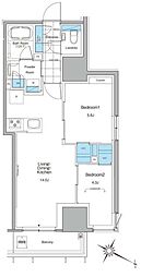 ルフォンプログレ北新宿 2LDKの間取図画像
