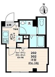 ソレイユＴｍｋ 2階1Kの間取り