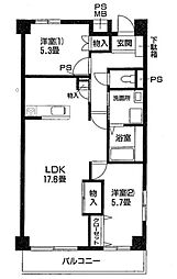 秋津高山館 2LDKの間取図画像