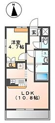 クレールスクエア 1階1LDKの間取り