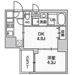 SYFORME大井町2 1DKの間取図画像