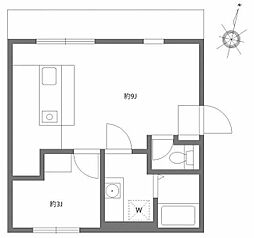 アピチェ池上 1LDKの間取図画像