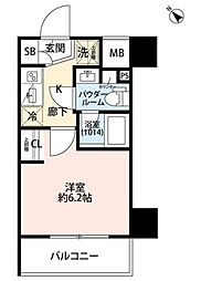 プレール・ドゥーク川口並木 1Kの間取図画像