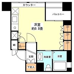 グランカーサ新宿御苑 ワンルームの間取図画像