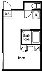 エスアールYAZAIKE 1階ワンルームの間取り