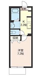 エミネンス 1Kの間取図画像