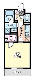 クレスト 1Kの間取図画像