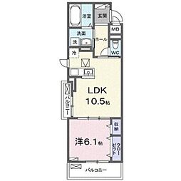 京王井の頭線 三鷹台駅 徒歩22分の賃貸アパート 2階1LDKの間取り