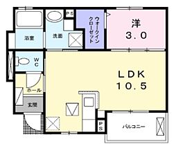ジークアクス 1階1LDKの間取り
