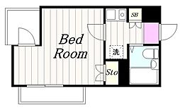 小田急小田原線 相模大野駅 徒歩12分の賃貸マンション 3階1Kの間取り