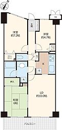 パルコート浦和 3LDKの間取図画像
