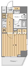 パレステュディオ汐留WEST 1Kの間取図画像