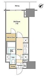 ラティエラ板橋 13階1Kの間取り