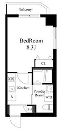 クレール板橋本町 1Kの間取図画像