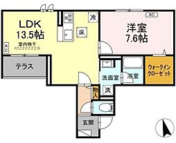 レジデンス オークリーフ 1LDKの間取図画像