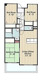 エムケイ・ドリーム笹野台 3LDKの間取図画像