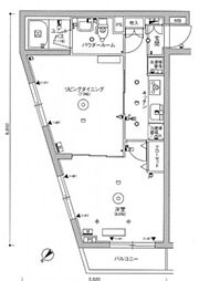 京急本線 立会川駅 徒歩4分の賃貸マンション 5階1LDKの間取り