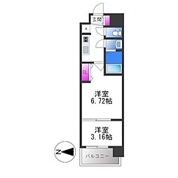 AELL　OSAKA　EAST 15階2Kの間取り