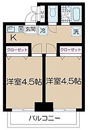 アムール戸山 2Kの間取図画像