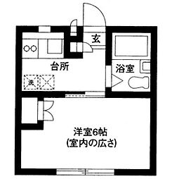 グリーンハイツ 1Kの間取図画像