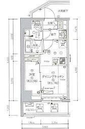 メインステージ南砂町 1DKの間取図画像
