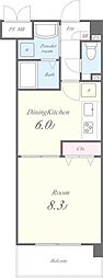コンフォートプレイス 1DKの間取図画像