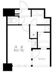 プレール天王洲アイル弐番館 1Kの間取図画像
