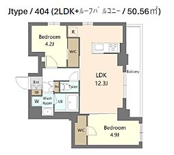 S-RESIDENCE北綾瀬awesome 4階2LDKの間取り