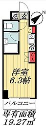 カスタリア西船橋 ワンルームの間取図画像