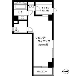 ヒルクレスト代官山 ワンルームの間取図画像