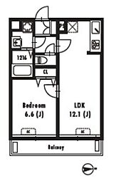 GRANPASEO文京小日向 1LDKの間取図画像