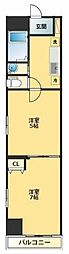 マルベリーテラス 1DKの間取図画像
