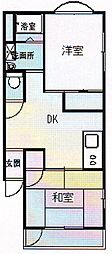 リバーサイド・斉藤 2DKの間取図画像