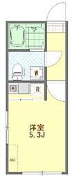 COZY若宮 1階ワンルームの間取り