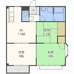 エルディム案浦 3DKの間取図画像