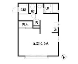 ドエル明治 ワンルームの間取図画像