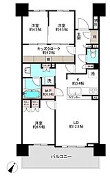 クレヴィア豊田多摩平の森RESIDENCE 9階3LDKの間取り