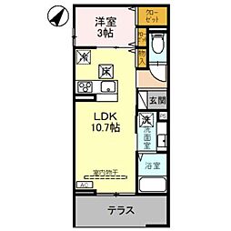 ラポーム西川口 1LDKの間取図画像