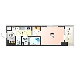 Osaka Metro千日前線 西長堀駅 徒歩4分の賃貸マンション 15階1Kの間取り