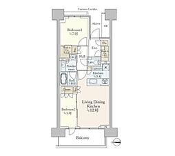 ＨＡＲＵＭＩ　ＦＬＡＧ　ＰＡＲＫ　ＶＩＬＬＡＧＥ　Ｃ棟 3階2LDKの間取り