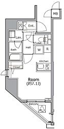 ハーモニーレジデンス錦糸町#001 ワンルームの間取図画像